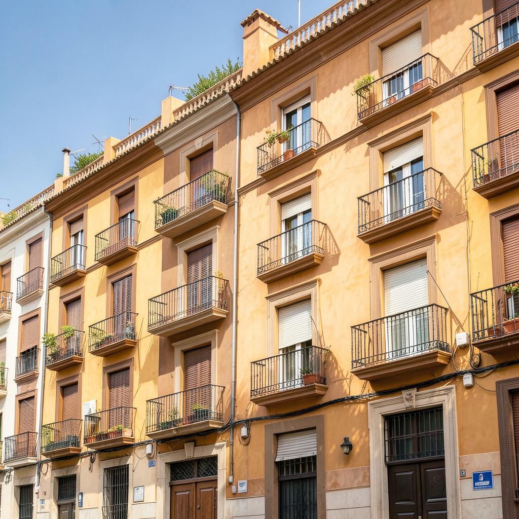 Fachada rehabilitada de un edificio en Sevilla